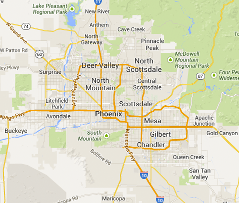 Communities Map  Visitphoenix Com